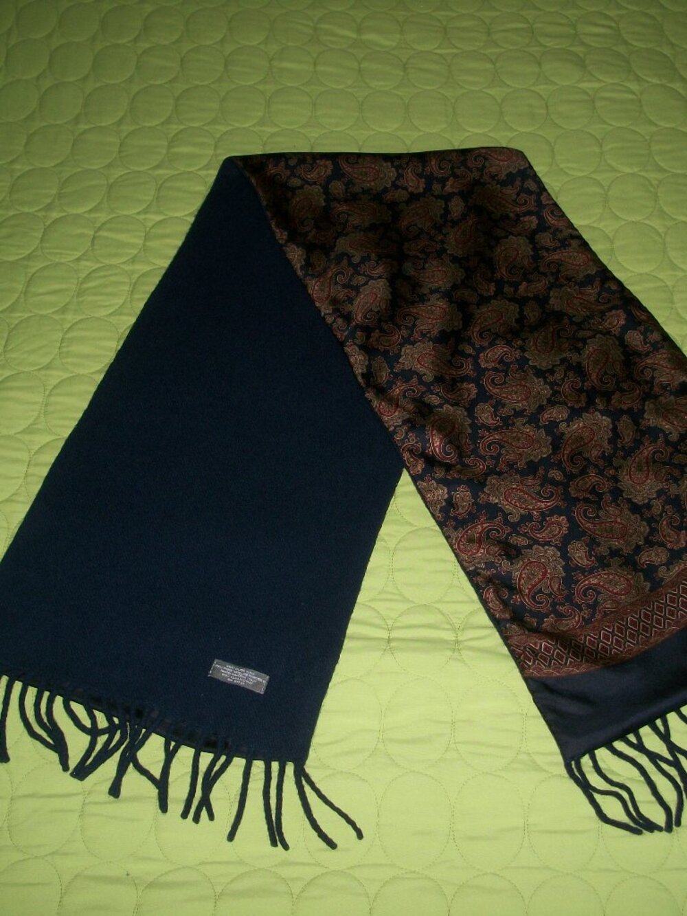 Hand Made in Italy Silk/Wool Reversible Scarf